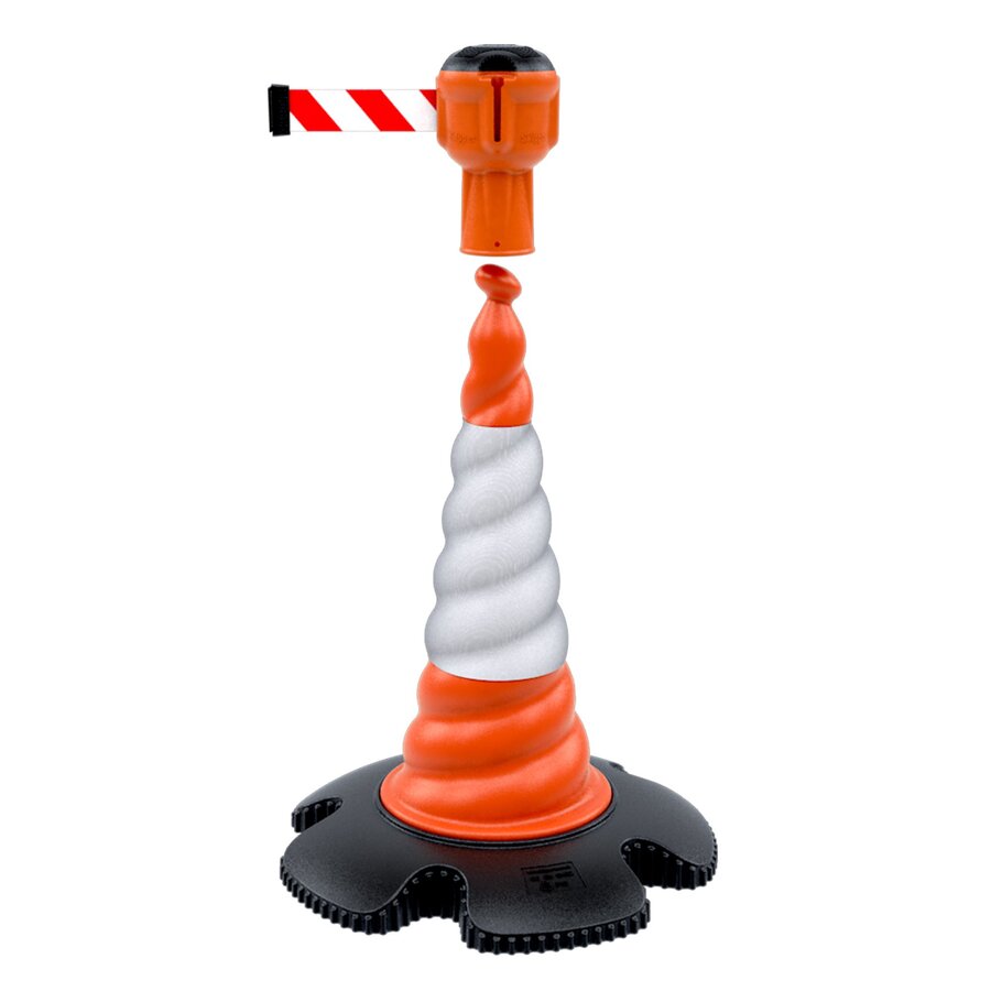 Skipper kegel kit 81 m2 met Skipper kegels en Skipper afzetlinthouders - Caution