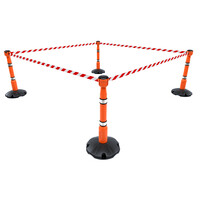 Skipper afzetpaalkit 81 m2 met Skipperafzetpalen en Skipper afzetlinthouders - Rood/wit