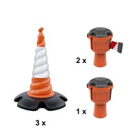 Skipper kit de barrière retractable cônes - contrôle de foule - 18m - Rouge/blanc
