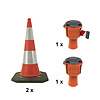 SKIPPER BIG set Skipper riemkegels - crowd control - 9m - Rood/wit