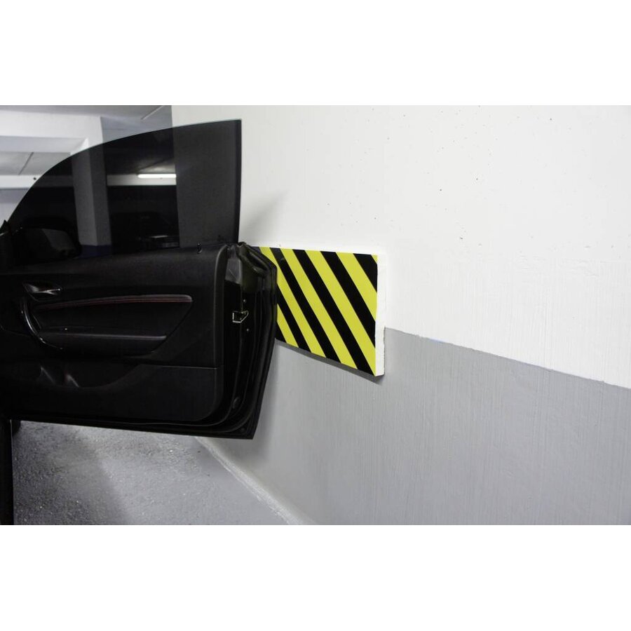 Stootband voor parkings en garages - 350 x 80x15 mm - geel/zwart