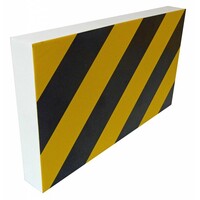 Stootband voor parkings en garages - 350 x 80x15 mm - geel/zwart