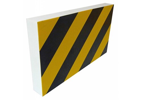 Stootband voor parkings en garages - 350 x 80x15 mm - geel/zwart 