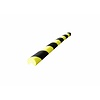 Mousse de protection d'angle arrondi - Ø 40mm - 25x25mm opening x 750 mm - jaune/noir