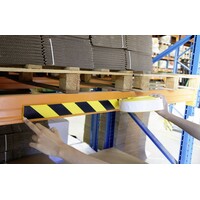 Platte stootstrips in rubber - 750 x 60 x 10 mm - geel/zwart