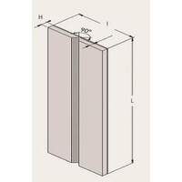 Rubberen stootrand voor hoekbescherming in garages, parkings - 750 x 30 x 30 x 4 mm - geel/zwart