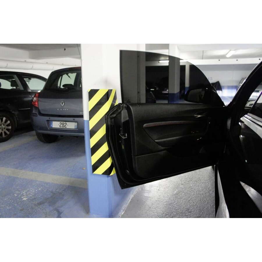 Rubberen stootrand voor hoekbescherming in garages, parkings - 400 x 75 x 75 x 15 mm - geel/zwart