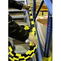 Rubberen stootrand voor hoekbescherming in garages, parkings - 5000 x 30 x 30 x 8 mm - geel/zwart