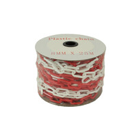 Chaîne de balisage en PVC - Ø 8mm - 25m - rouge/blanc