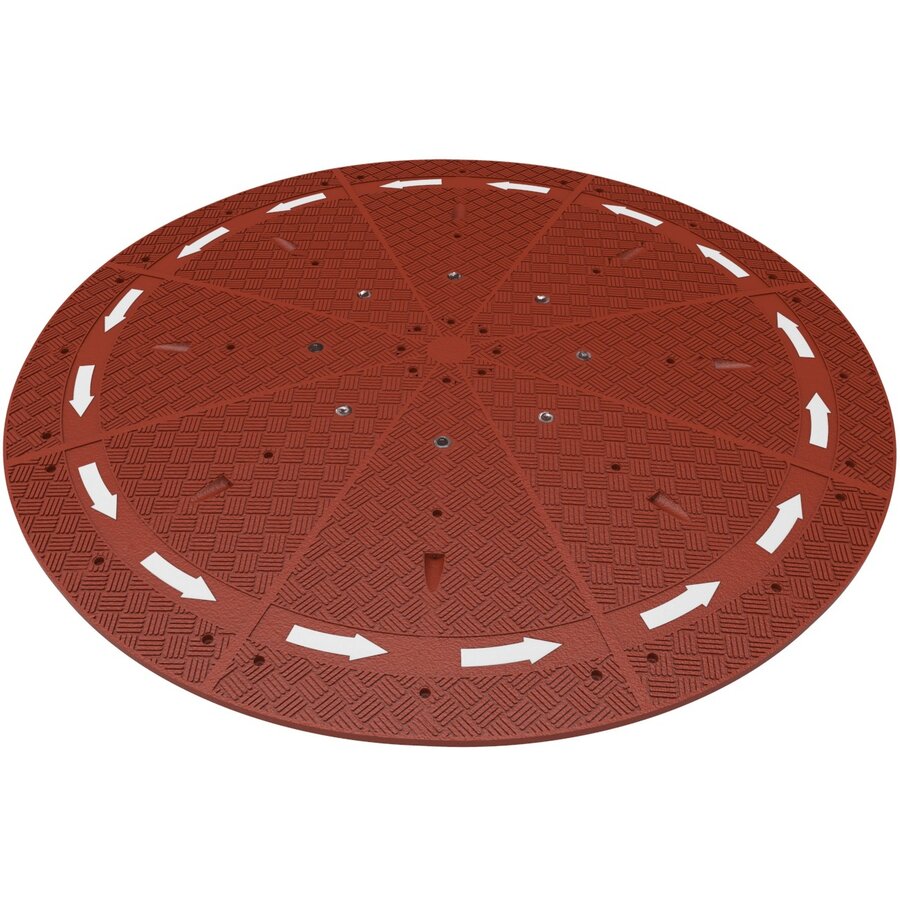 Rubberen rond punt Ø 300 x 10 cm uit rood gevulkaniseerd rubber