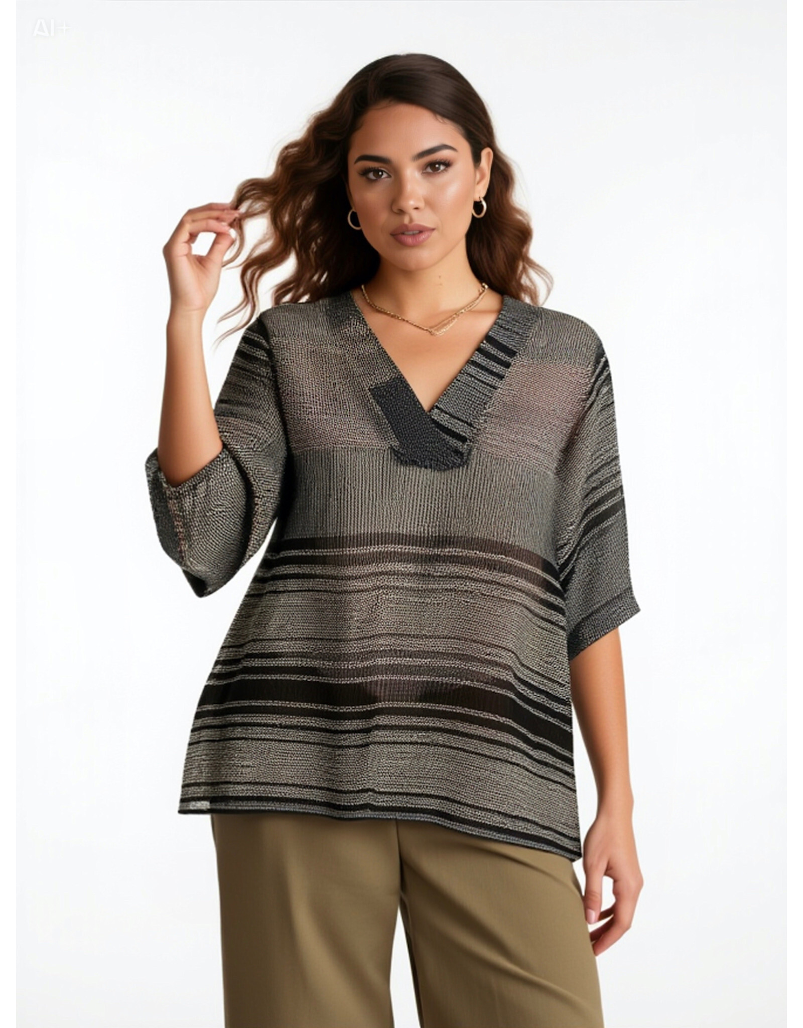 Ophilia Mirte 26S linen big stripe