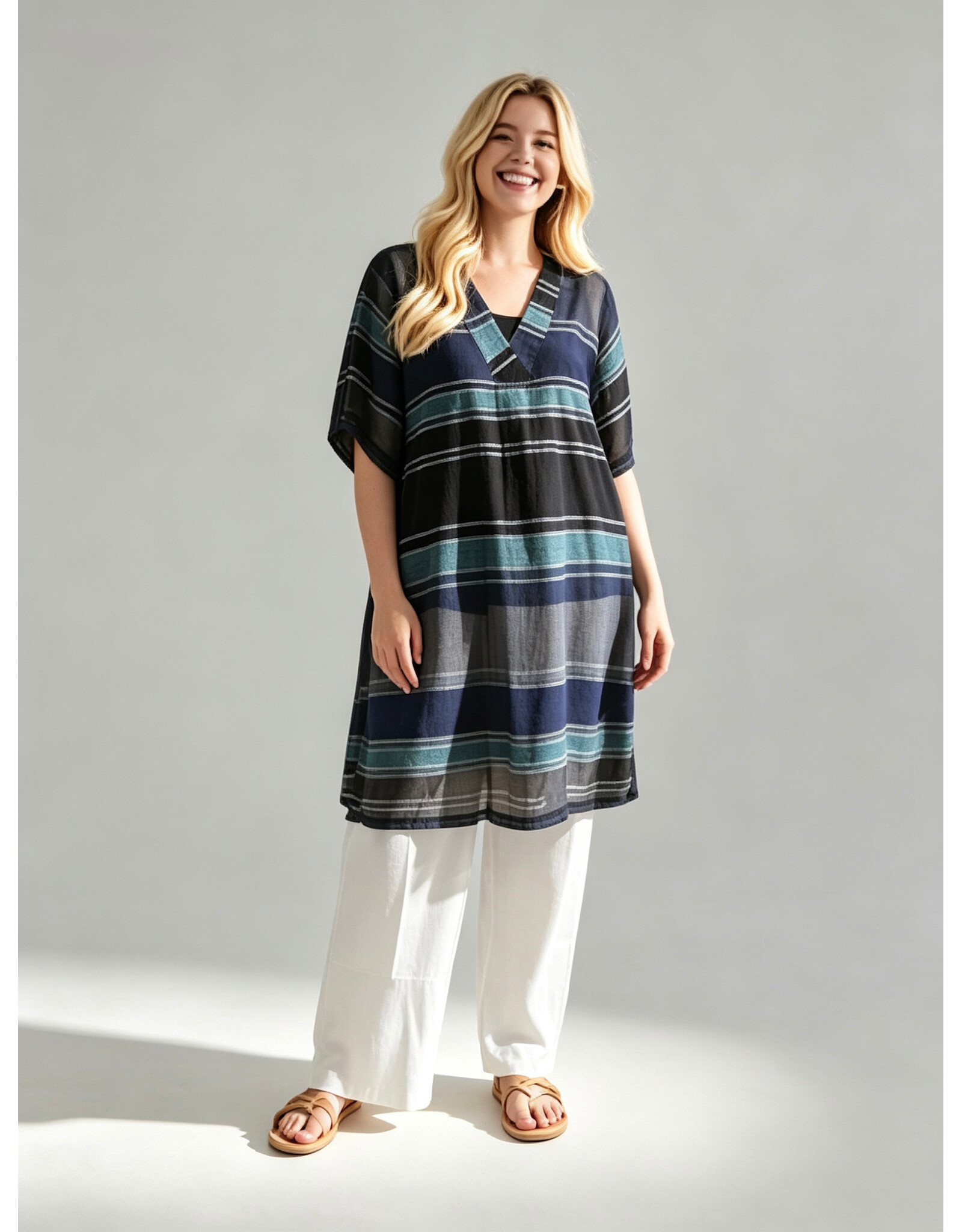 Ophilia Palermo 26S linen  big stripe