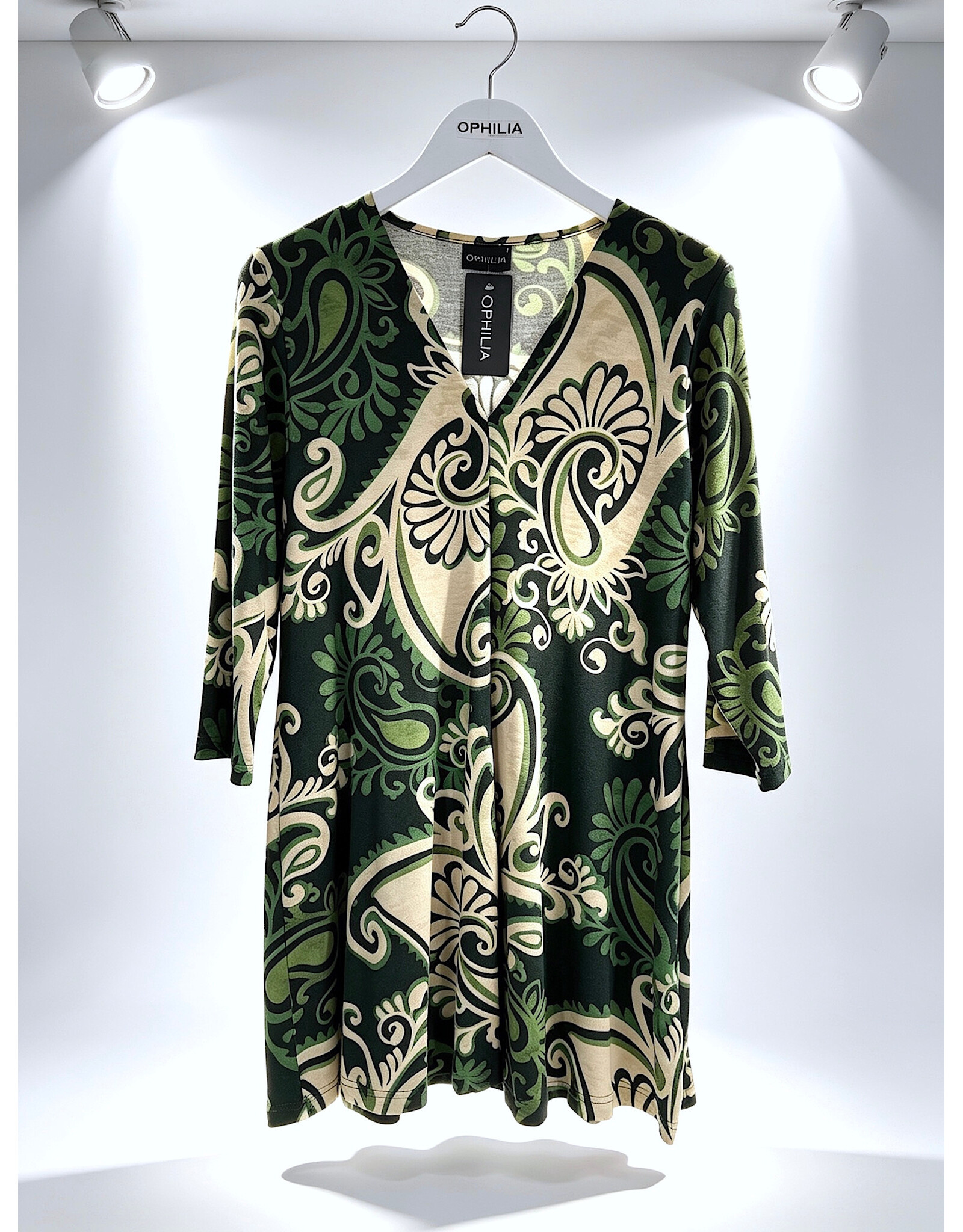 Rina 26W  jersey dessin paisley green