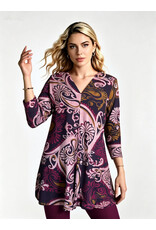 Rina 26W  jersey dessin paisley plum
