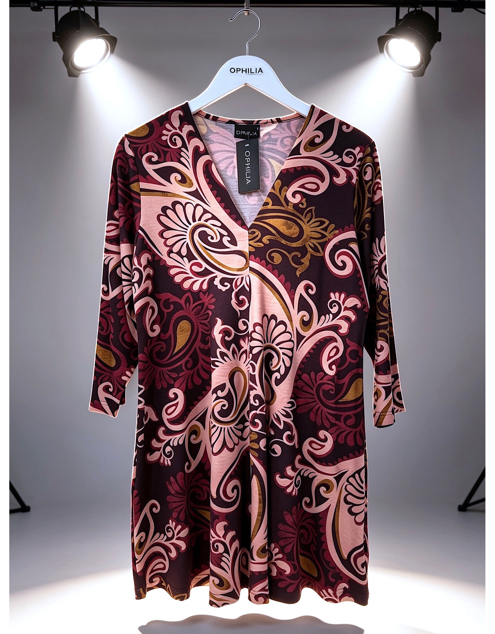 Rina 26W  jersey dessin paisley plum