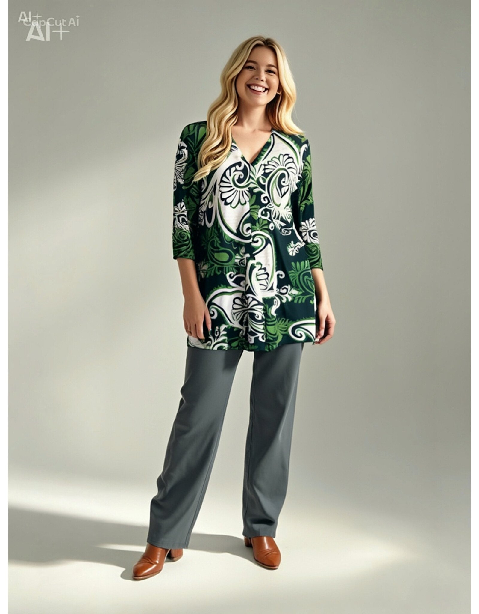 Rina 26W  jersey dessin paisley plum