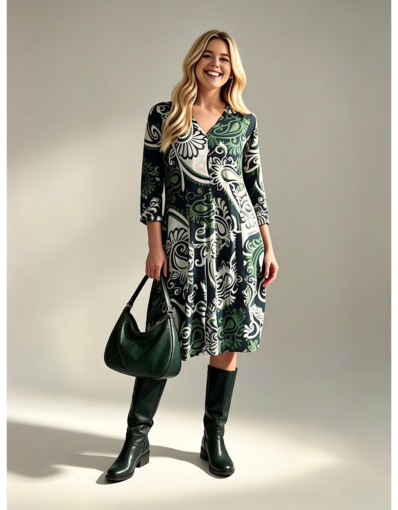Ivy  26W  jersey dessin paisley green