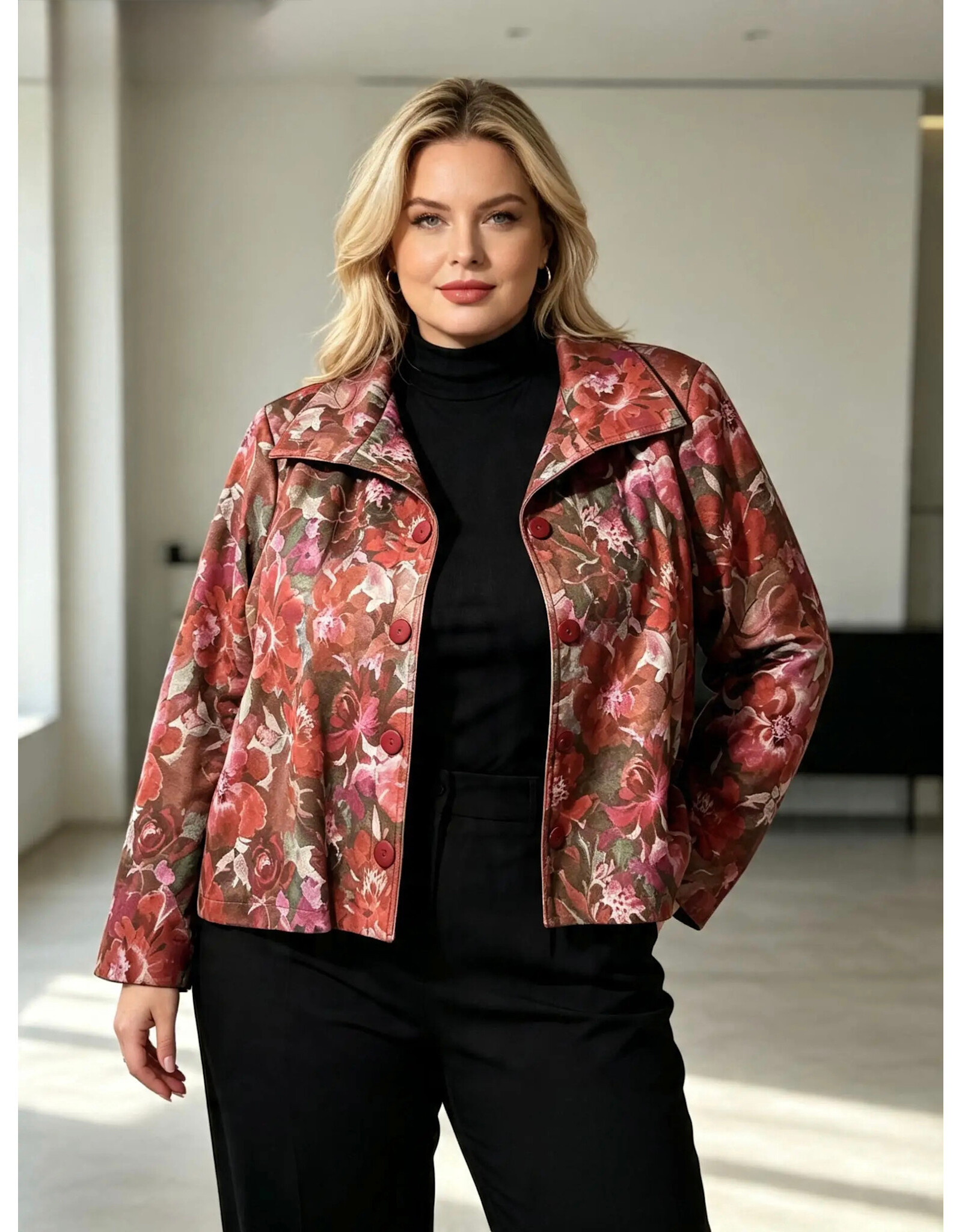 Ophilia Roma 26W scuba suede red rose