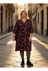 Ophilia Bridget 26W  satin dessin magic flower plum
