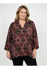 Ophilia Lucy 26W  satin dessin inka plum