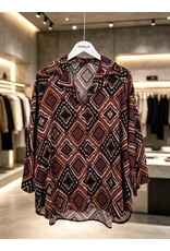 Ophilia Lucy 26W  satin dessin inka plum