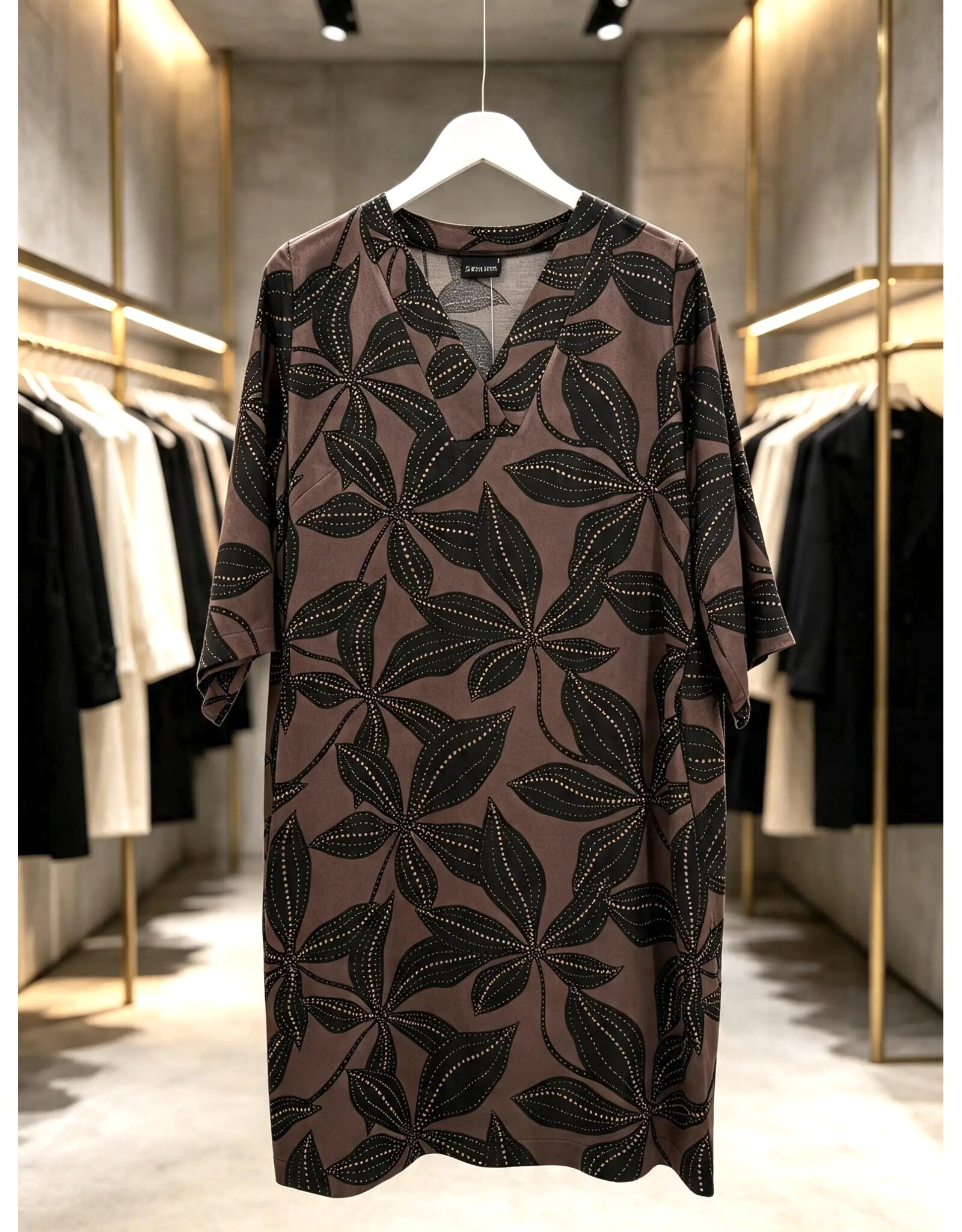 Ophilia Bridget 26W  satin dessin magic flower brown