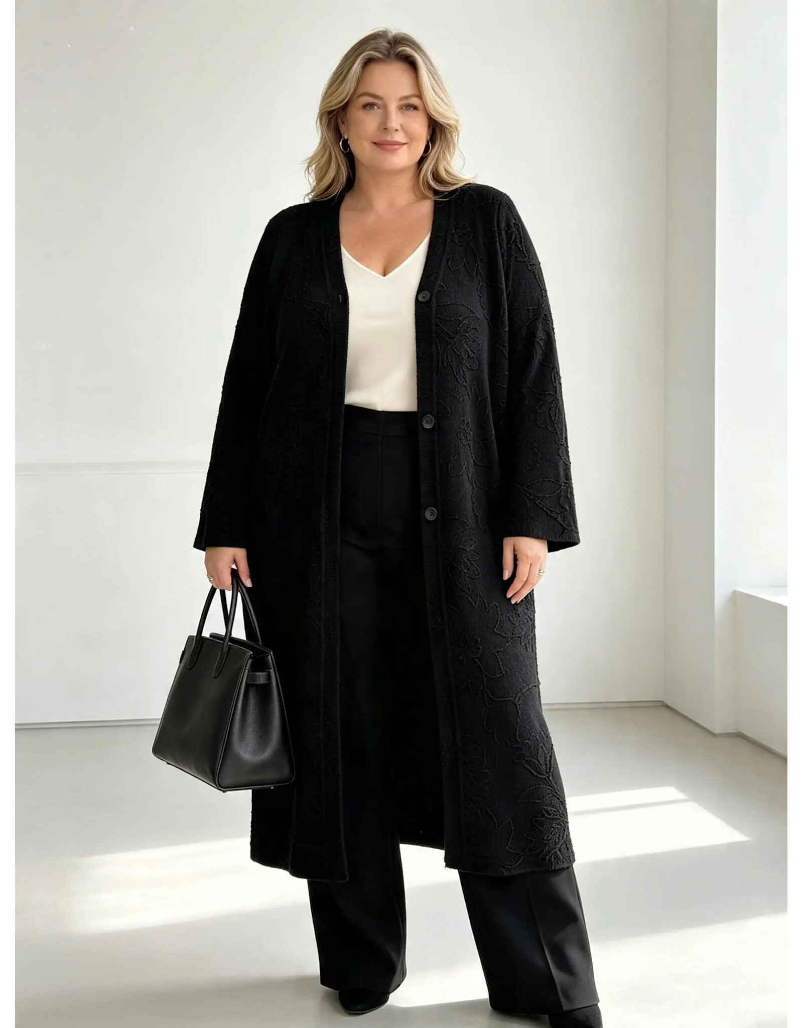Ophilia Joke 26W  embroderd knit black