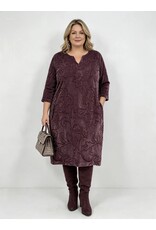 Ophilia Yara 26W  Embroderd stretch velvet plum