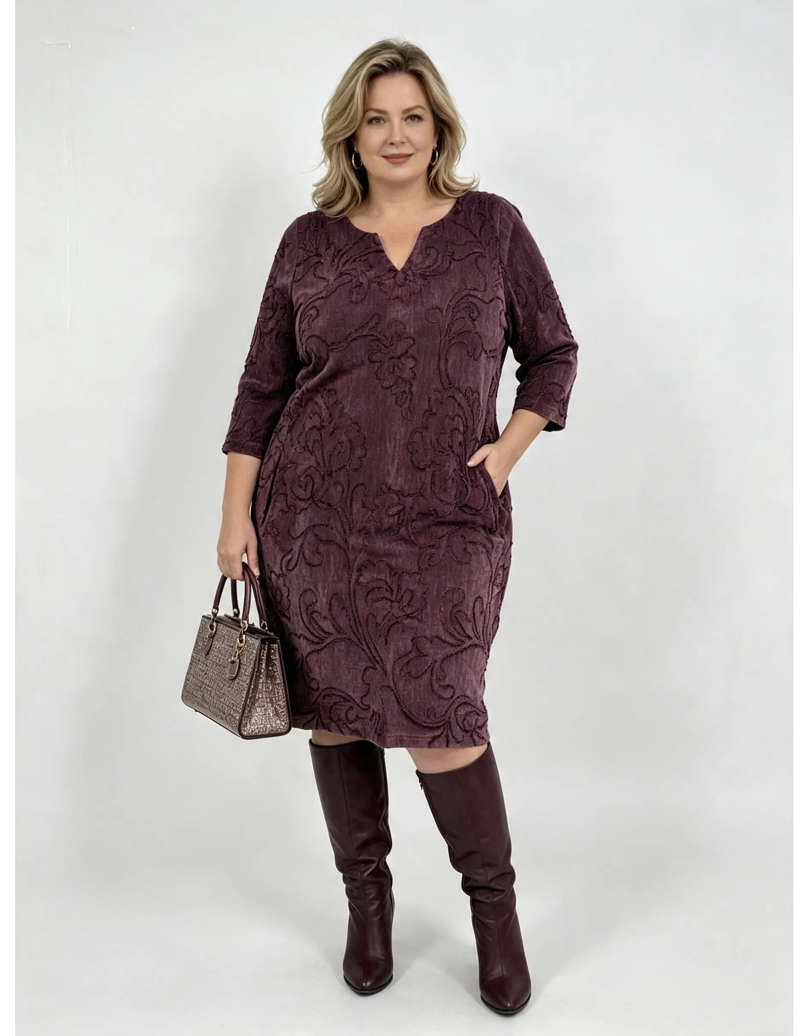 Ophilia Yara 26W scuba suede plum