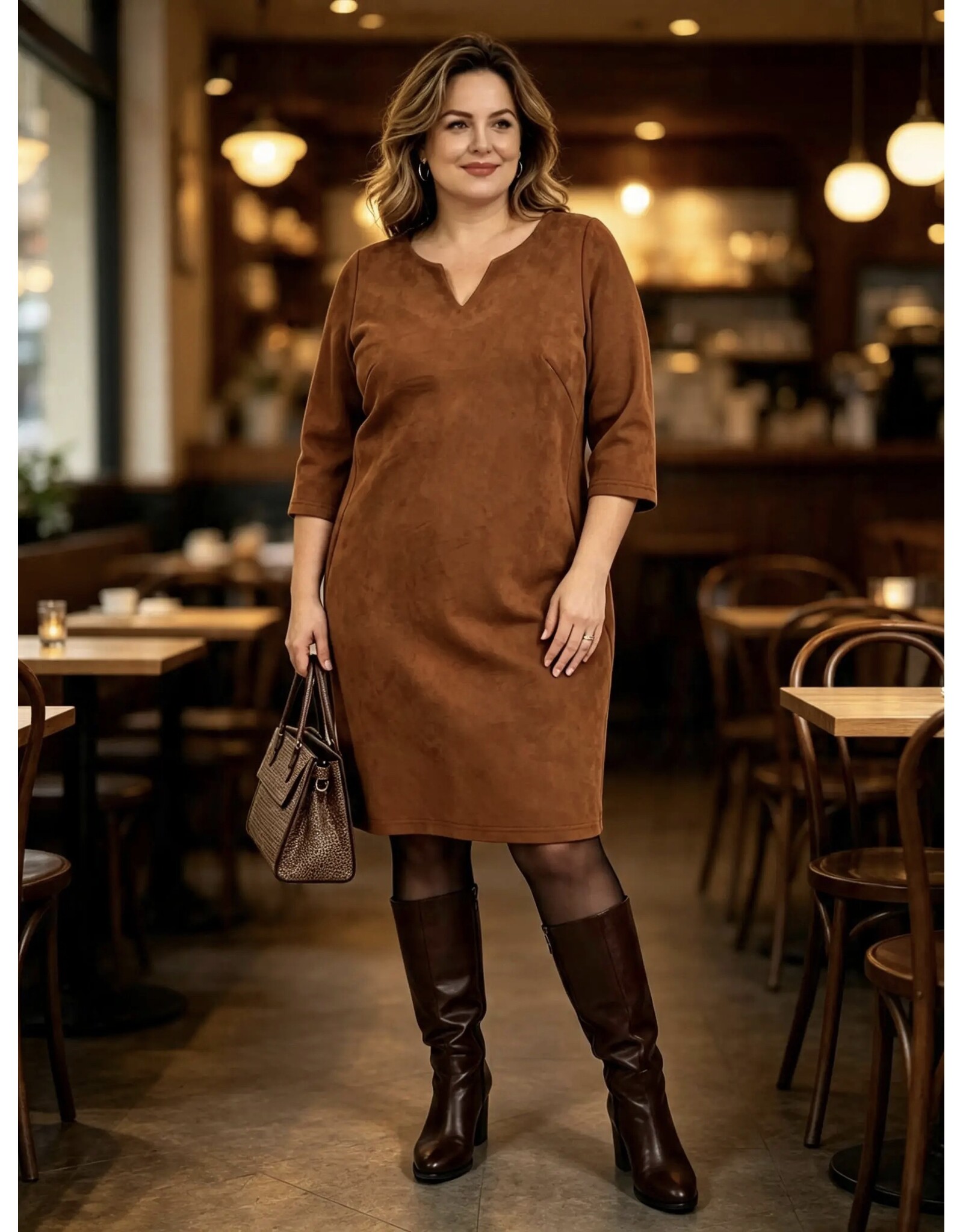 Ophilia Yara 26W scuba suede cognac
