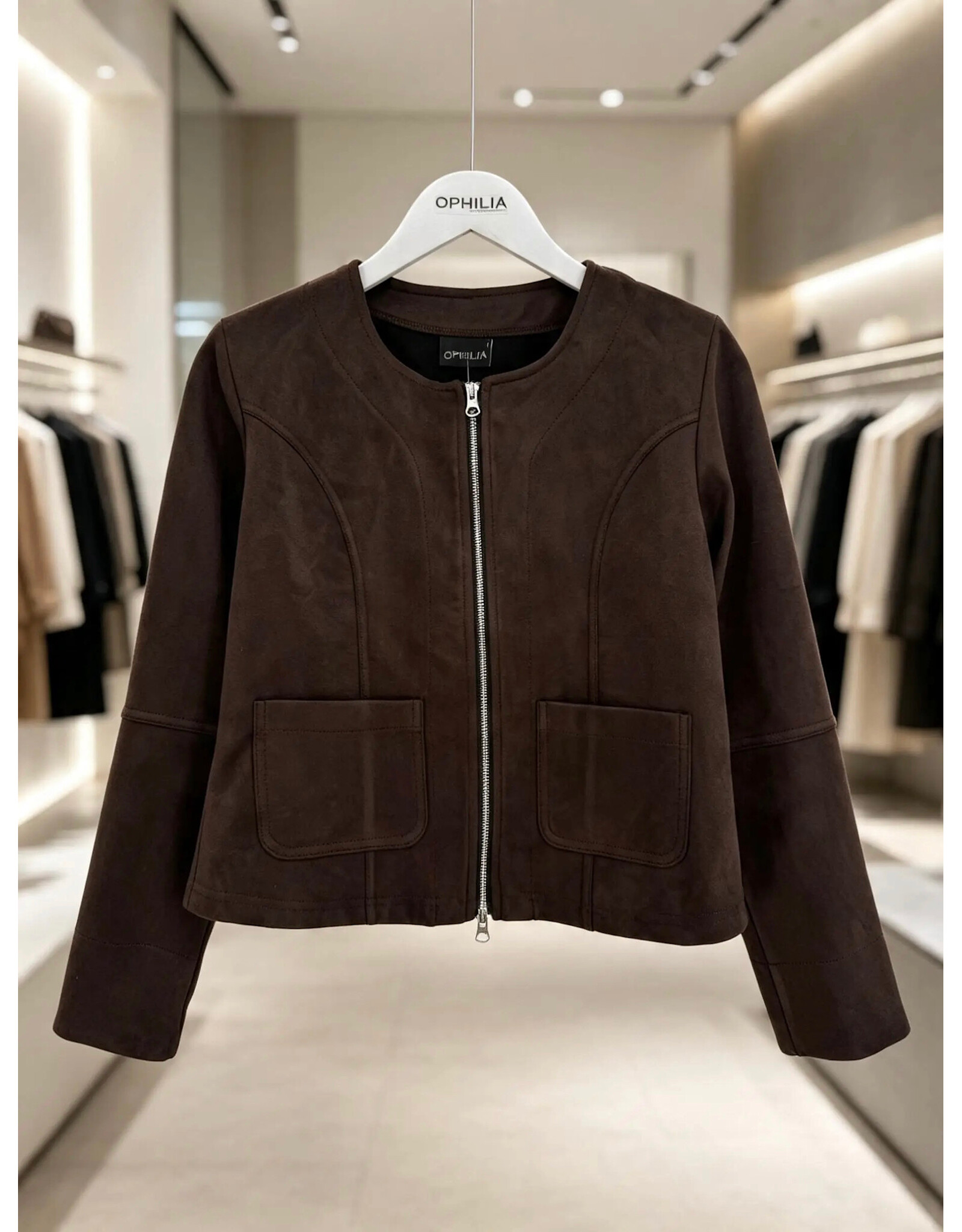 Ophilia Lara 26W scuba suede choco