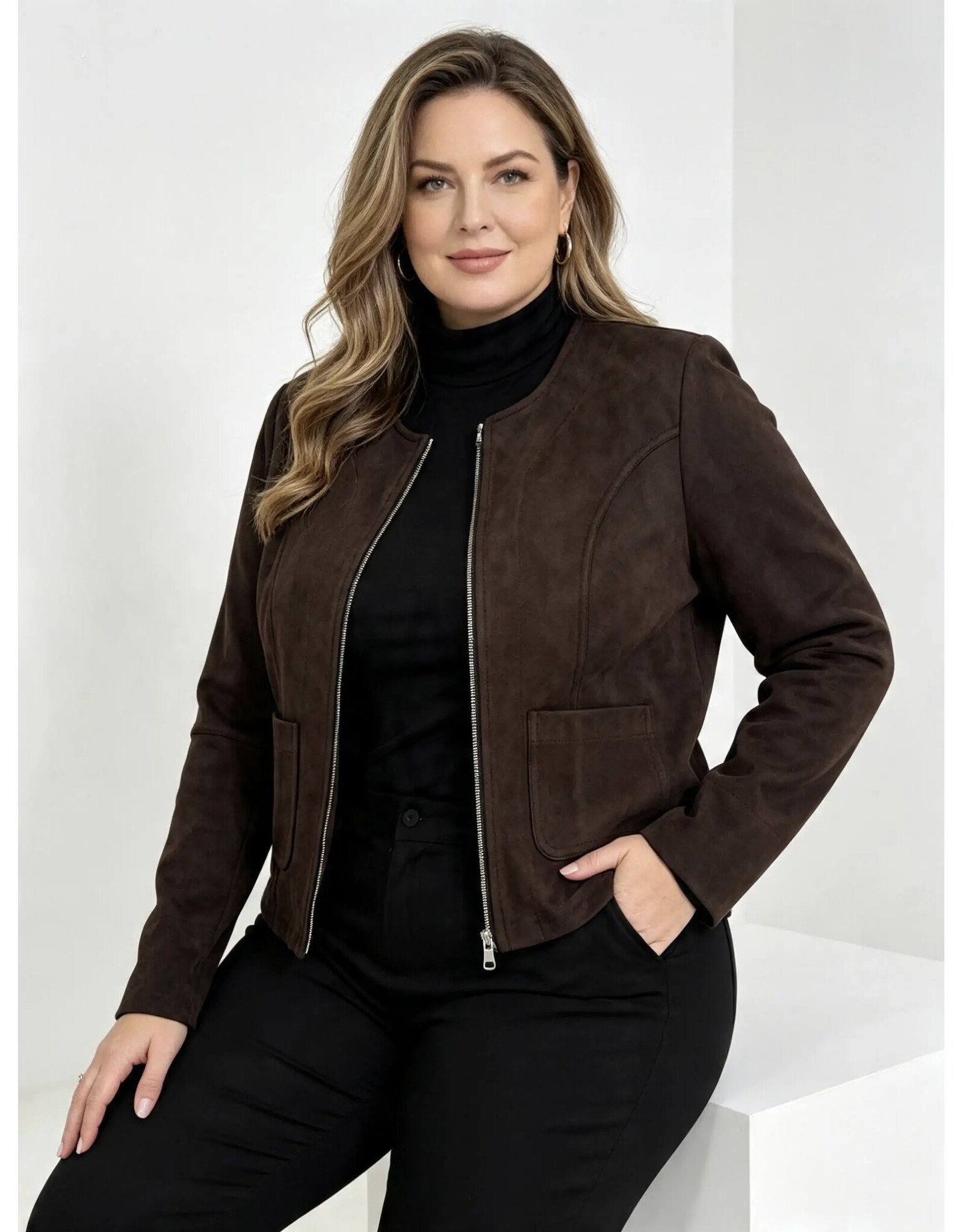 Ophilia Lara 26W scuba suede choco