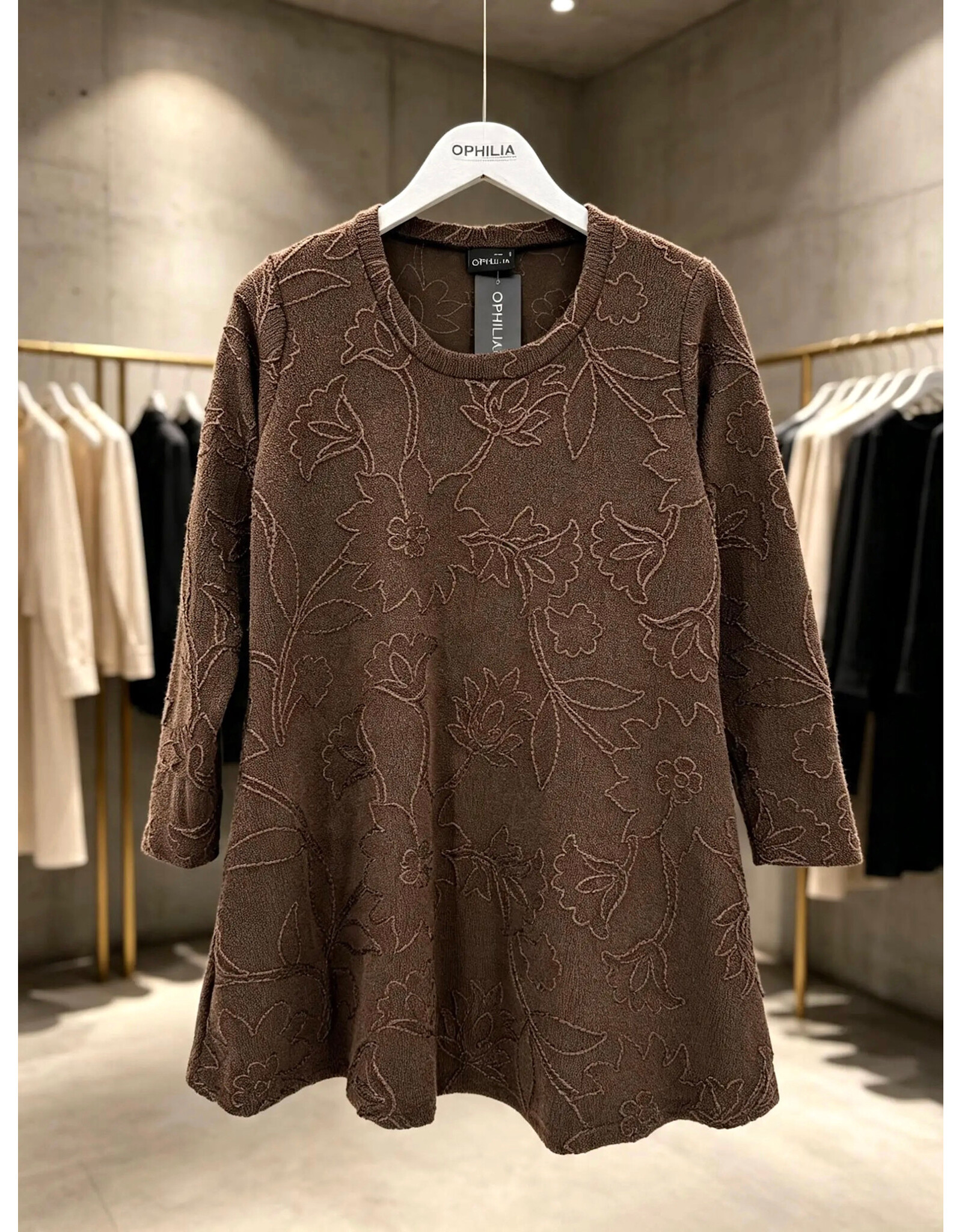 Ophilia Cindy 26W  embroderd knit brown