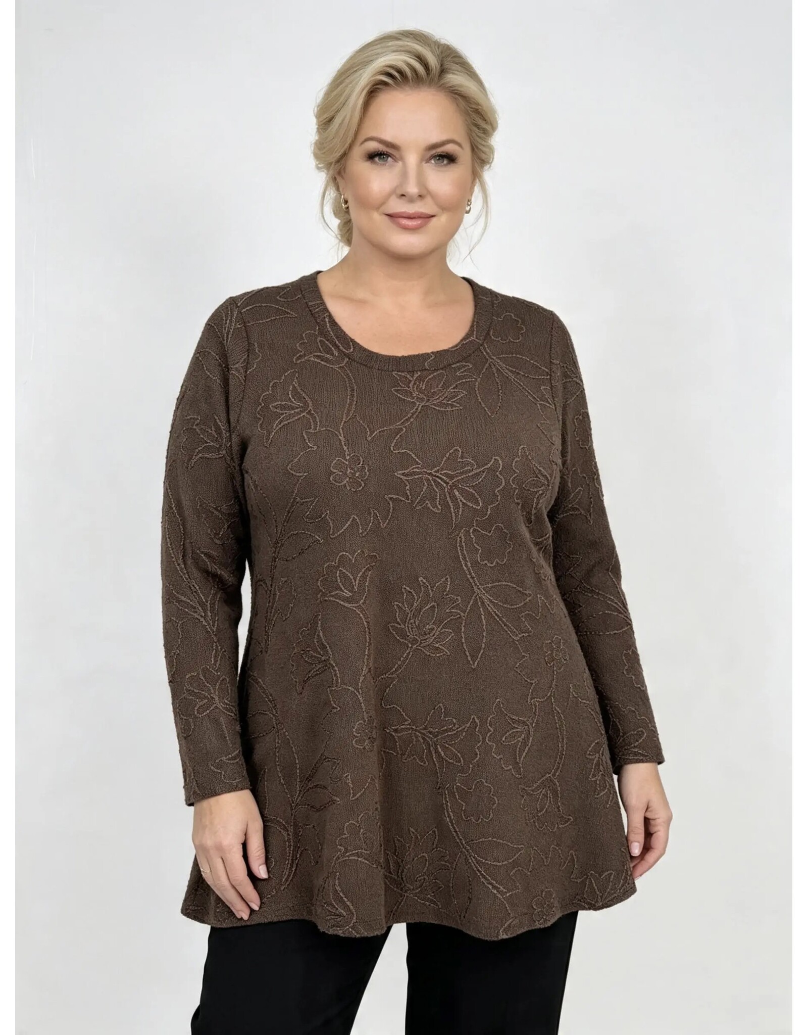 Ophilia Cindy 26W  embroderd knit brown
