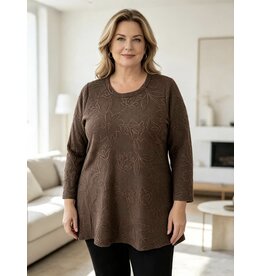 Ophilia Cindy 26W  embroderd knit brown
