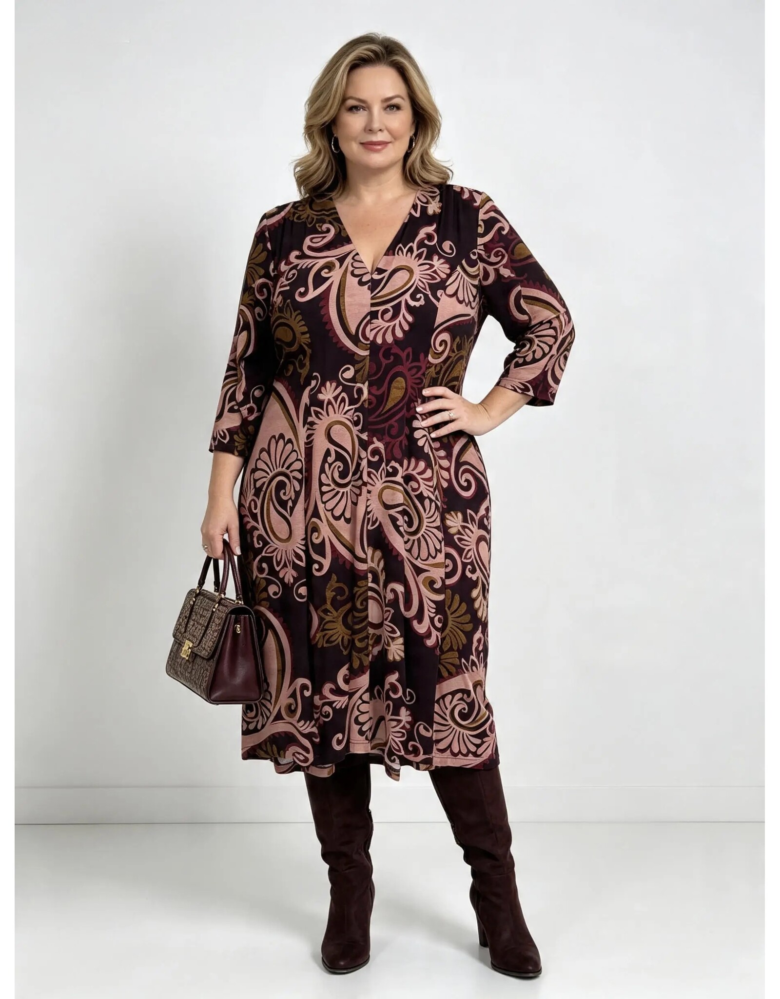 Ivy  26W  jersey dessin paisley plum