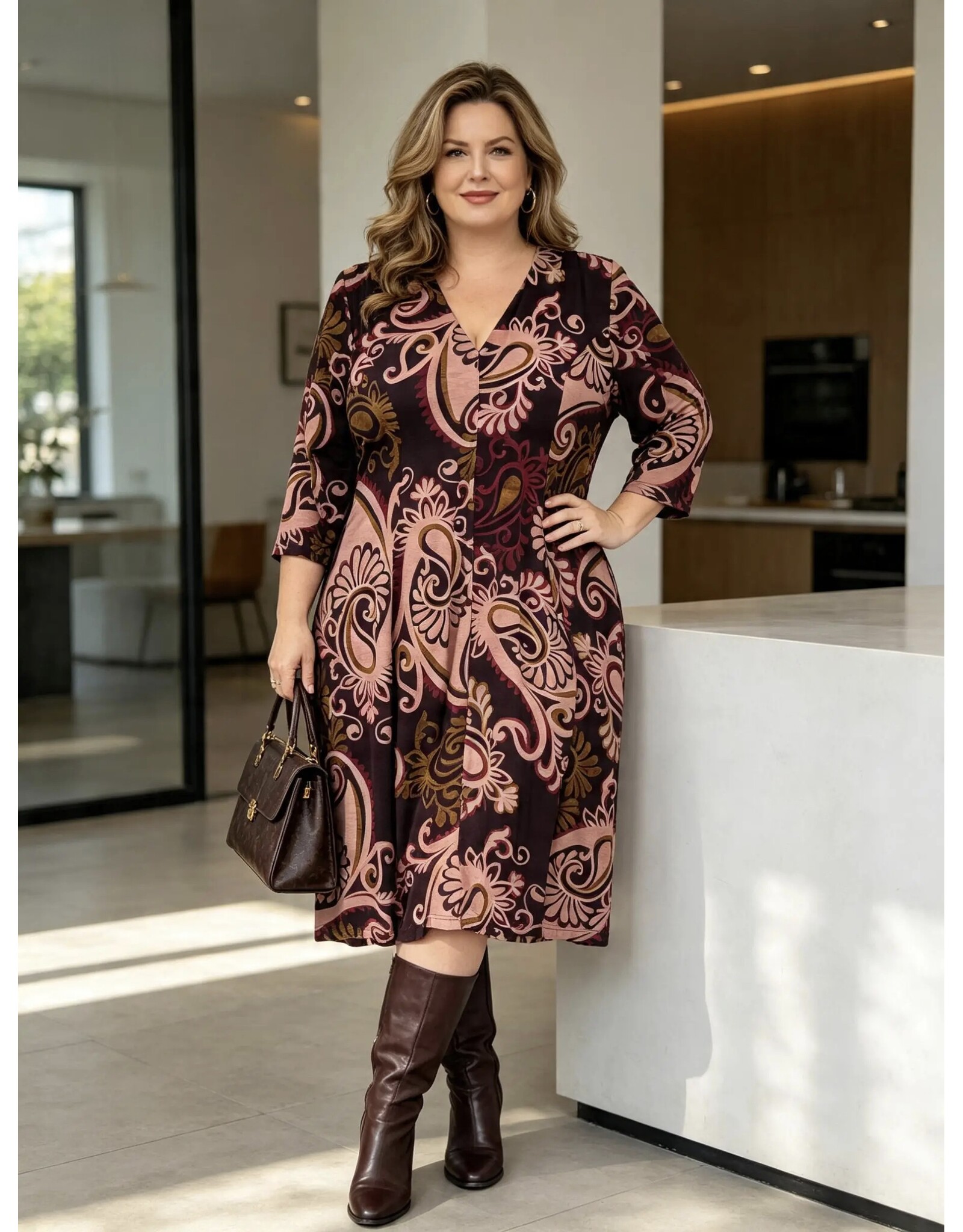 Ivy  26W  jersey dessin paisley plum