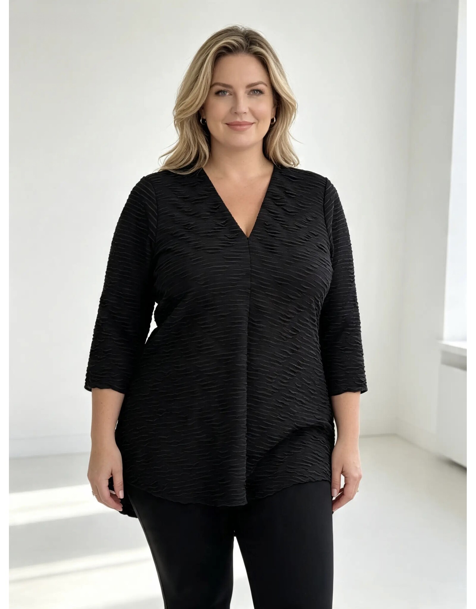 Rina 26W rippel jaquard black