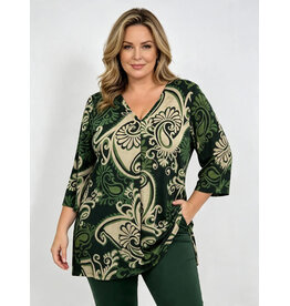 Rina 26W  jersey dessin paisley green