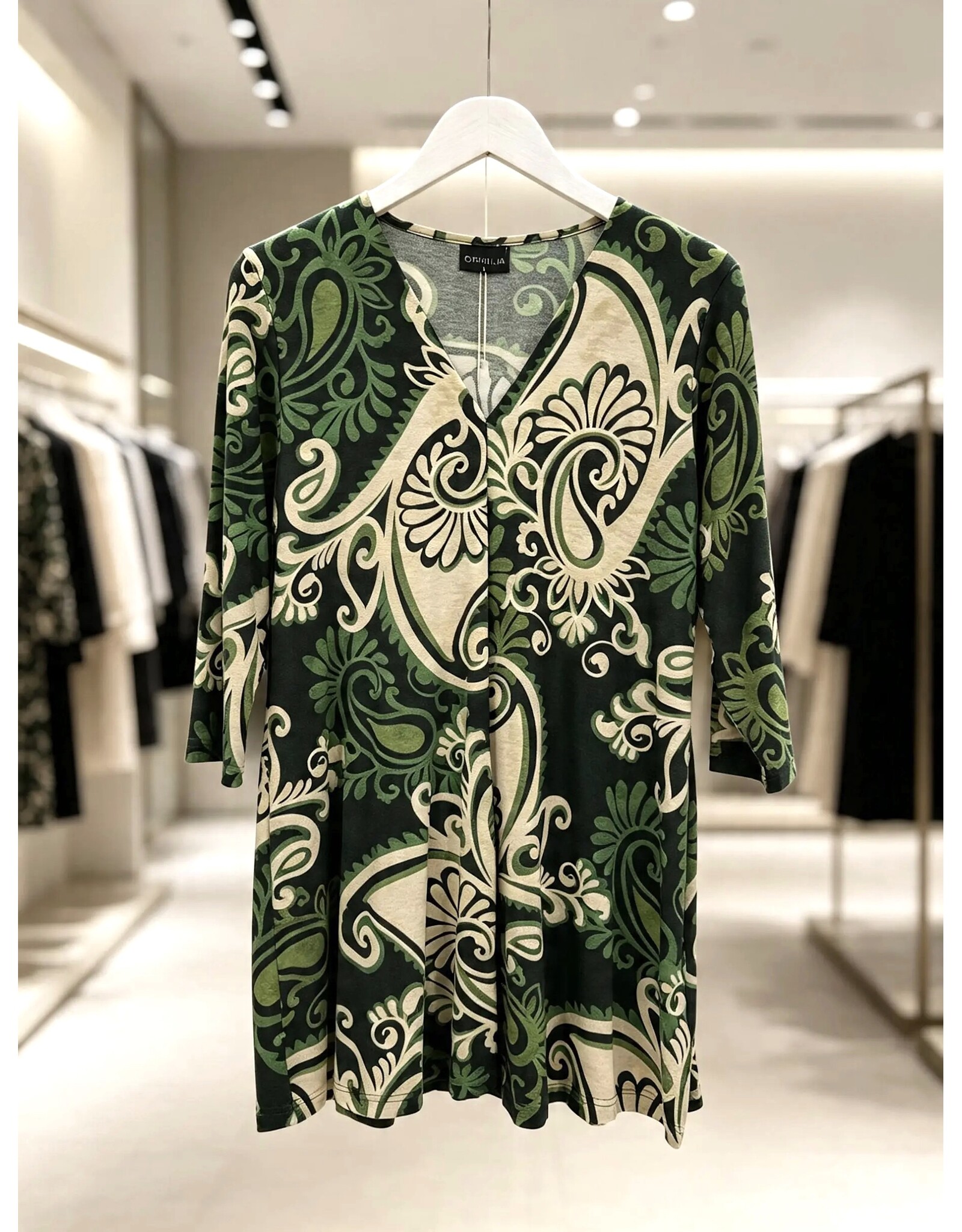 Rina 26W  jersey dessin paisley green