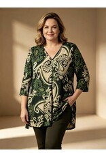 Rina 26W  jersey dessin paisley green
