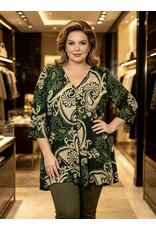 Rina 26W  jersey dessin paisley green