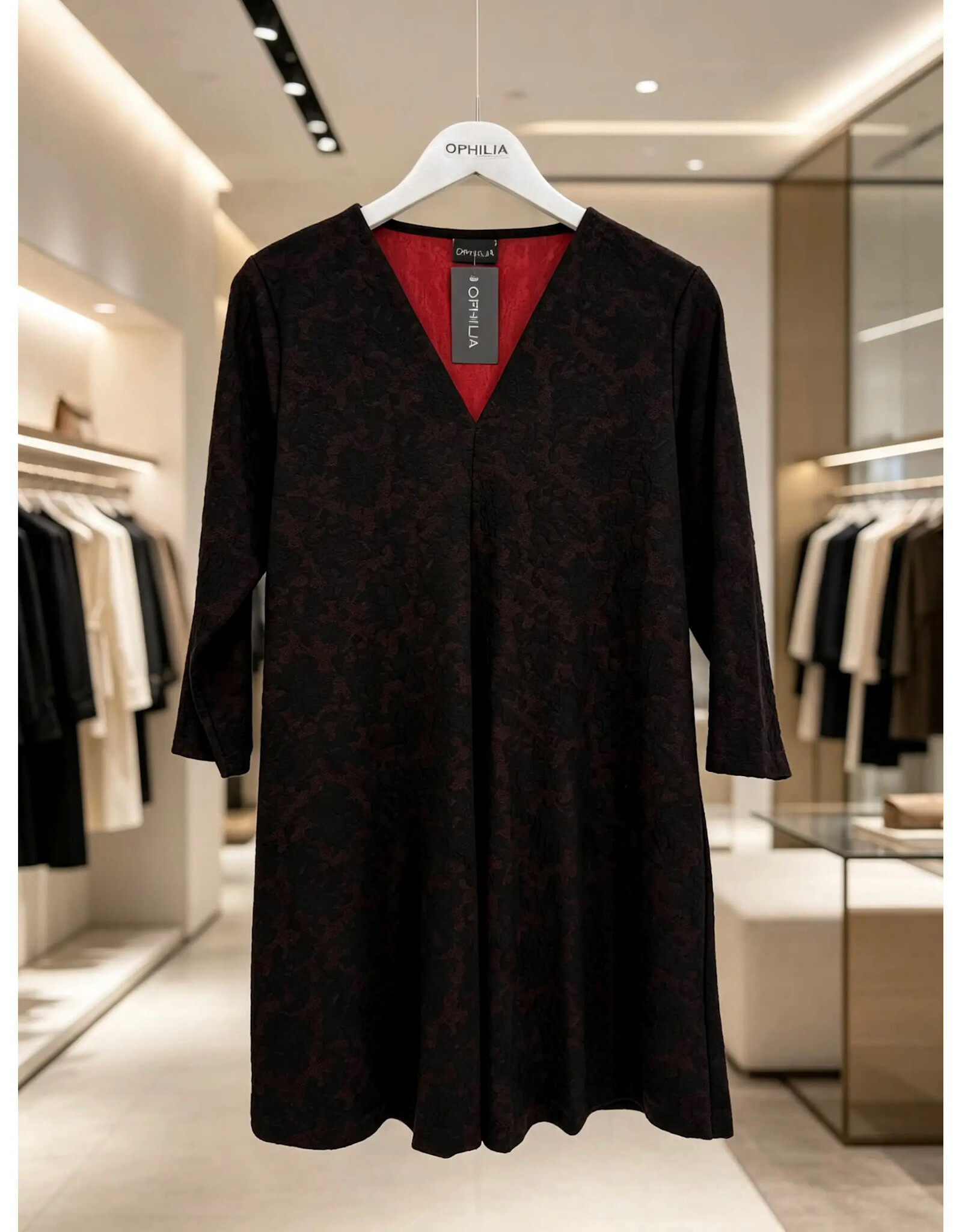 Rina 26W  jaquard brocade red