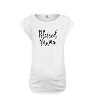 Your Wishes "Blessed Mama" Maternity Tee White