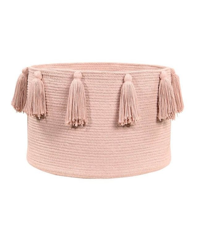 Lorena Canals Basket Tassels Vintage Nude 30 x 45 x 45 cm