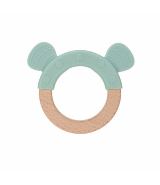 Lassig Teether Ring Wood/Silicone Little Chums Dog