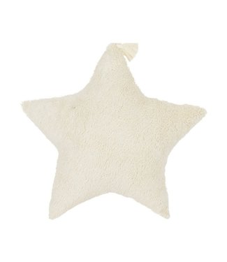 Cotton & Sweets Boho Sheepskin Star Pillow Vanilla