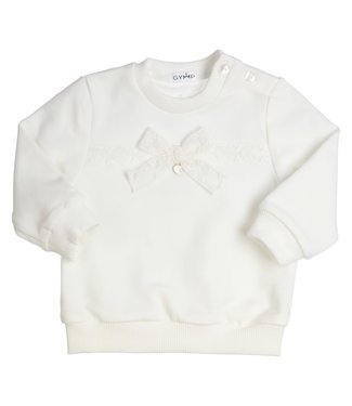 Gymp Sweater Lace And Bow Carbon Off-White