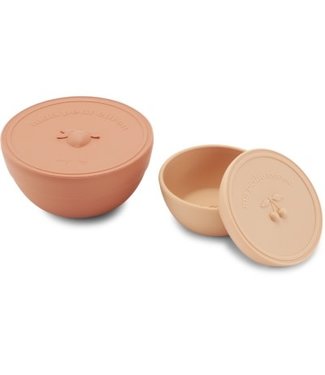 Konges Sløjd 2 Silicone Snack Rose Boxes Sand/Brown Clay