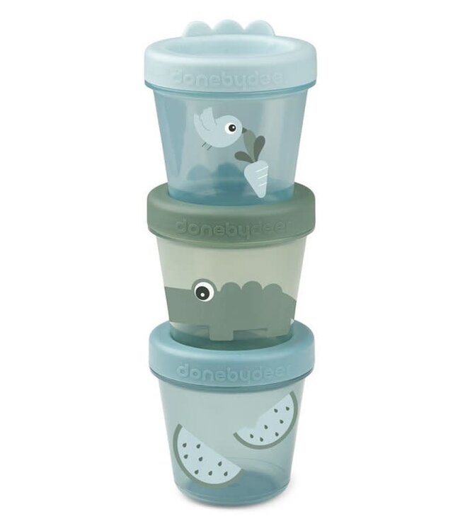 Done By Deer Baby Food Container 3Pack Croco Green